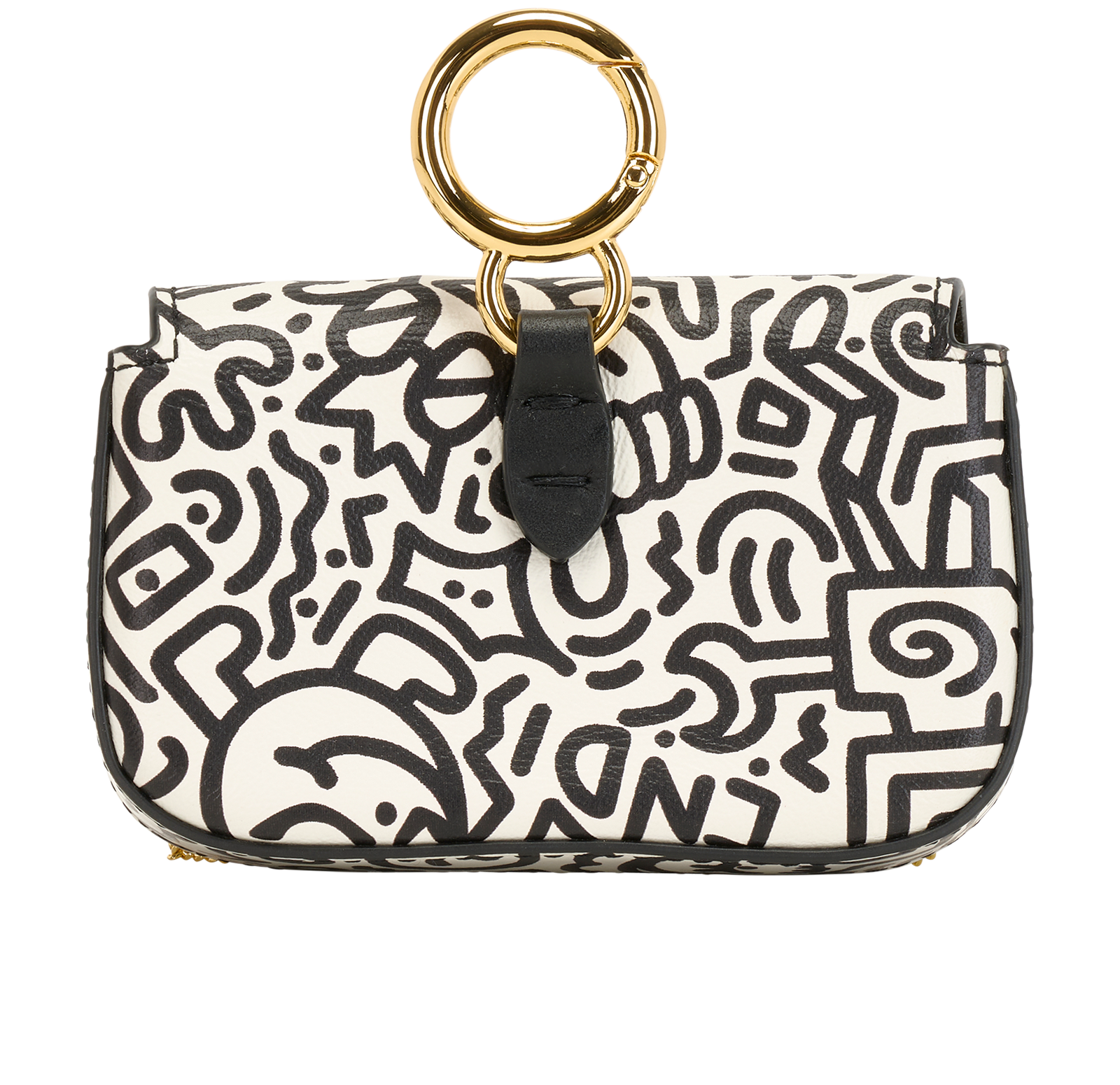 Fendi x Mr Doodle Nano Baguette, &pound;350, Accessories, Black/Orange/White, Leather, Back view